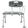 VERYKE Medical Stool Bathroom Chair Adjustable Height Safety Shower Tub Aluminium Alloy Bath Bench with Back & Handle, Gray view 2