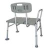 VERYKE Medical Stool Bathroom Chair Adjustable Height Safety Shower Tub Aluminium Alloy Bath Bench with Back & Handle, Gray view 3