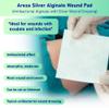 Areza Silver Calcium Alginate Antibacterial Wound Dressing Pads  Sterile, Non-Stick, Highly Absorbent; for Wound Drainage & Infection Risk (4.254.25, 10-Pack per Box), 1 Box view 2