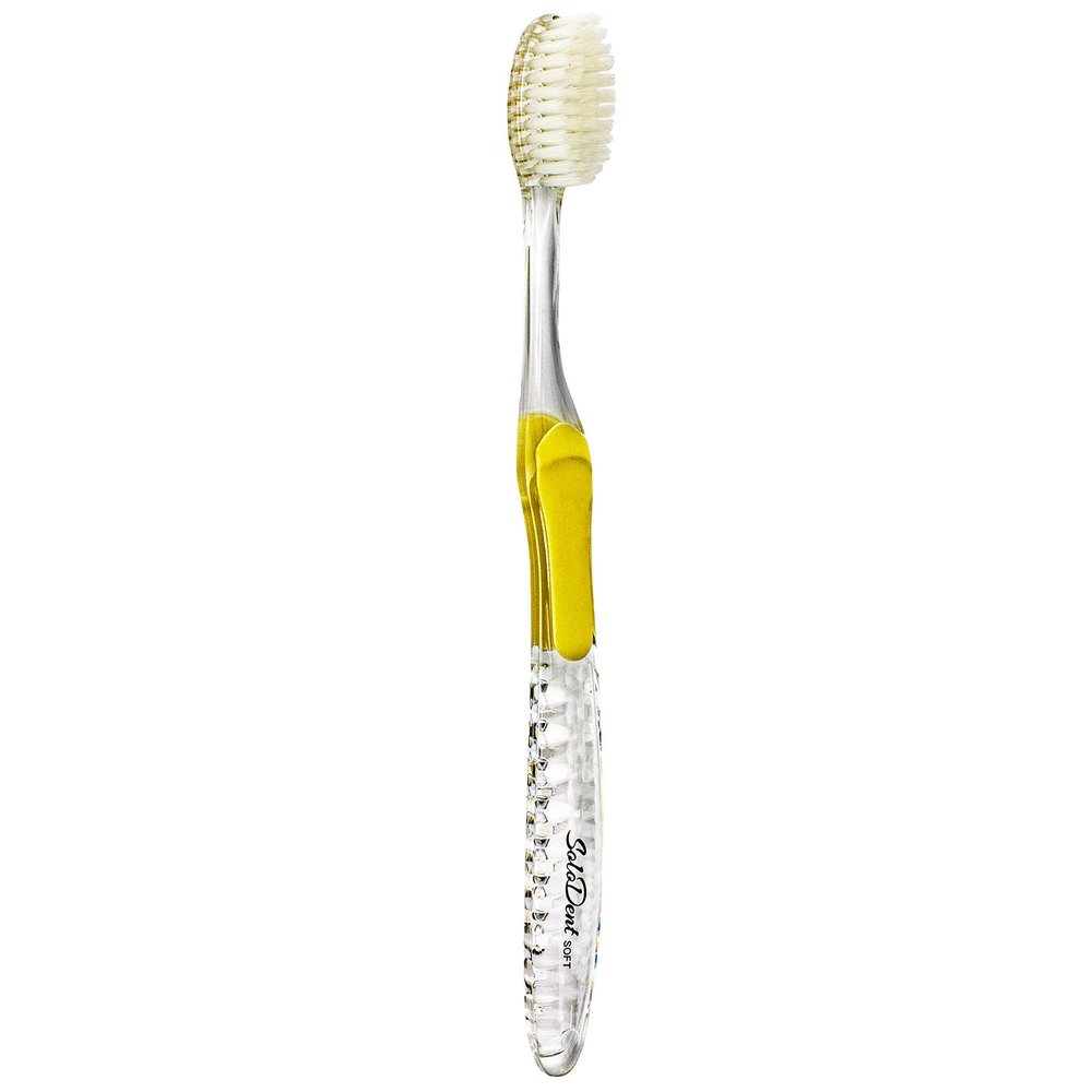 Solodent Toothbrush Ultra Soft, Silver for Sensitive Teeth and Gums (Pack of 1) Colors May Vary