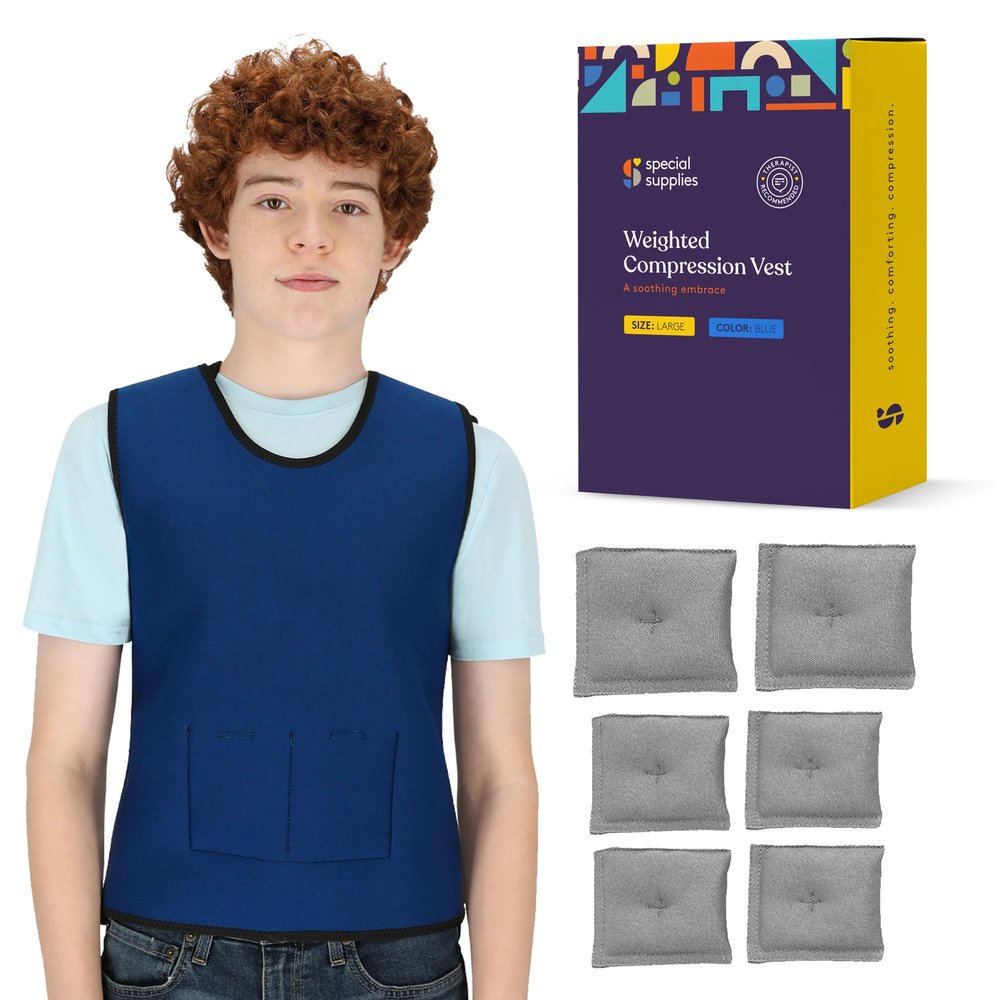 Special Supplies Compression and Weighted Vest - Deep Pressure Sensory Comfort - Weighted Vest for Kids - Adjustable