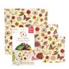 Bee's Wrap Vegan Beeswax Wraps for Food - 3 Pack of Assorted Beeswax Wraps - Small, Medium & Large Wrap - Made in USA Reusable Natural Food Wrap - Meadow Magic Print view 1
