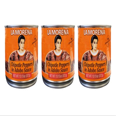 La Morena Chipotle Peppers in Adobo Sauce (3 Pack, Total of 39.39oz)