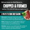 Pedersons Farms, Uncured Hickory Smoked Beef Bacon (4 Pack, Use/Freeze) 10oz ea  (Chopped & Formed), Gluten Free, No Nitrates or Nitrites, Made in the US. Cooking Instructions Provided view 3