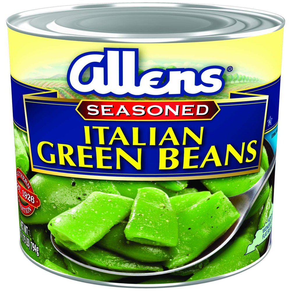 Allens Seasoned Cut Italian Green Beans, 28 oz (Pack of 4)