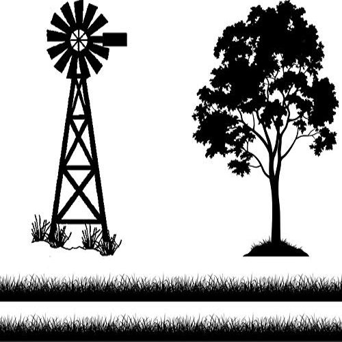 1/2 Sheet - Farm Silhouette Birthday - D24640 - 2D Edible Cake Cupcake Party Topper