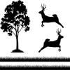 1/2 Sheet - Deer Running Silhouette Birthday - D24639 - 2D Edible Cake Cupcake Party Topper view 1