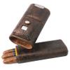 AMANCY Luxury 3 Holder Classy Black Brown Crocodile Pattern Leather Cigar Humidor Case Set with Lighter and Cutter - Great Cigar Gift Kit for men view 2