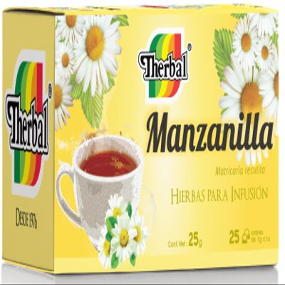 Therbal - Chamomile Tea (25ct) - T de Manzanilla Sobres de 1g Cada Uno