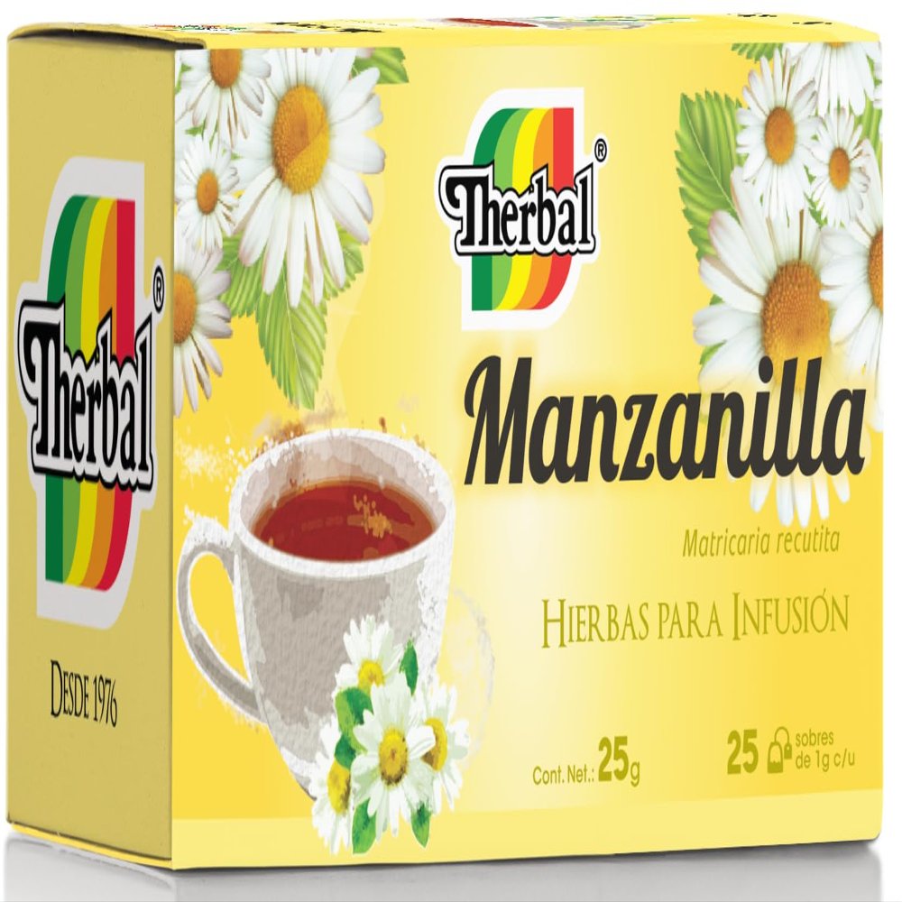 Therbal - Chamomile Tea (25ct) - T de Manzanilla Sobres de 1g Cada Uno