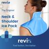 REVIX Ice Pack for Neck and Shoulders Upper Back Discomfort, Large Neck Ice Pack Wrap with Soft Plush Lining, Reusable Gel Cold Compress for Post-Workout Recovery, Blue view 2
