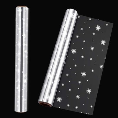Cellophane Wrap Roll | 3 Mil Thickness Snowflake Wrap Cellophane Cello Rolls for Christmas Baskets Flowers Wrapping