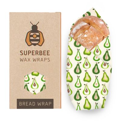 SUPERBEE Beeswax Bread Wrap, Reusable Beeswax Wrap for Food, Wrap Bread, Reusable Bees Wrap Paper for Wrapping Vegetables, Cheese Paper, Bowl Covers and Sandwich Wrapping, XXL (Pears)