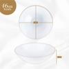 [16 OZ 40 Count] White Plastic Floral Design Party Soup bowls With Gold Rim Premium heavyweight Elegant Disposable Tableware Dishes view 3