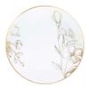 [10'' Plates 10 Count] White Plastic Floral Design Party Dinner Plates With Gold Rim Premium heavyweight Elegant Disposable Tableware Dishes view 1