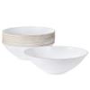 [16 OZ 10 Count] White Plastic Floral Design Party Soup bowls With Gold Rim Premium heavyweight Elegant Disposable Tableware Dishes view 1