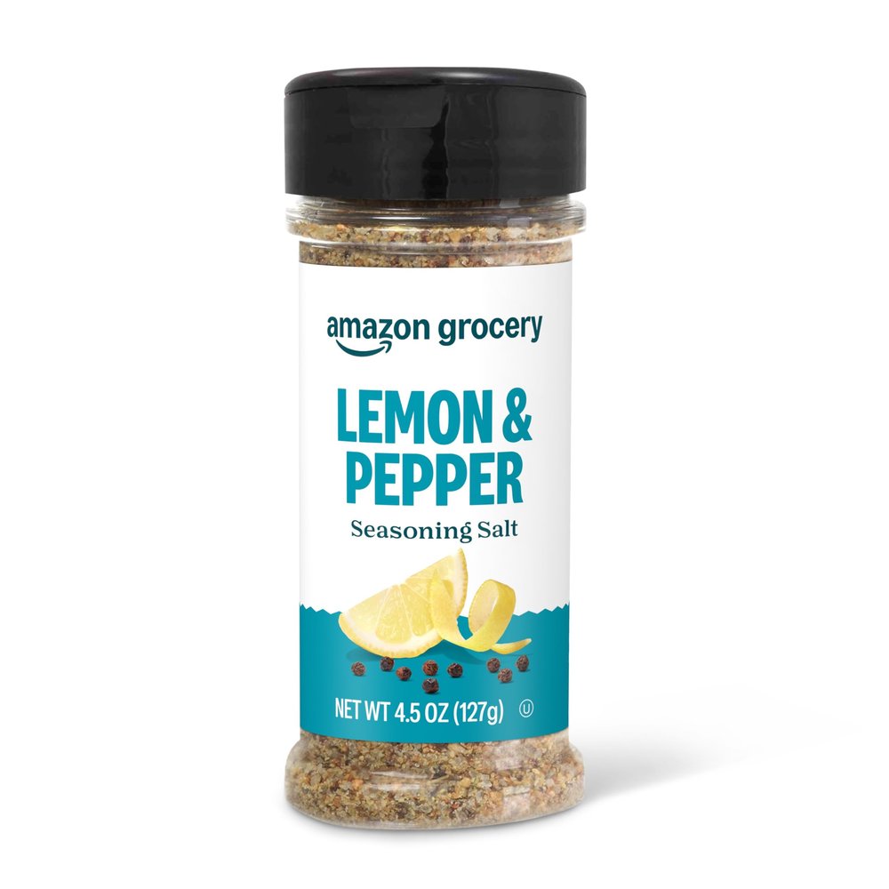 Amazon Grocery, Lemon & Pepper Seasoning Salt, 4.5 Oz (Previously Happy Belly, Packaging May Vary)