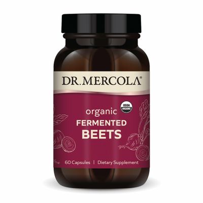 Dr. Mercola Organic Fermented Beets - Nitric Oxide Support - USDA Organic, Non-GMO, Gluten-Free & Soy-Free - 60 Capsules