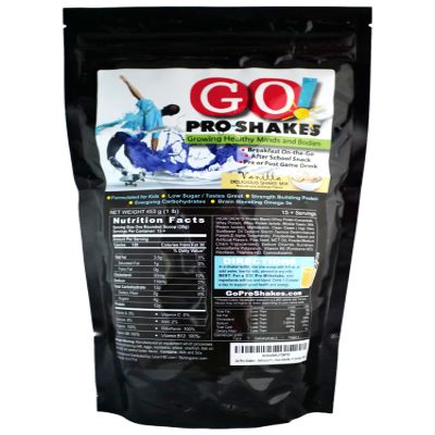 GO Pro Shakes Protein Powder Smoothie for Kids & Teens Healthy Snack No Added Sugar Supports Growth & Strength Creamy Vanilla Flavor