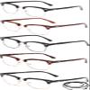 5 Packs Horn Rimmed Half Frame Reading Glasses Semi Rimless Reading Glasses with Lanyard 2.00 view 2