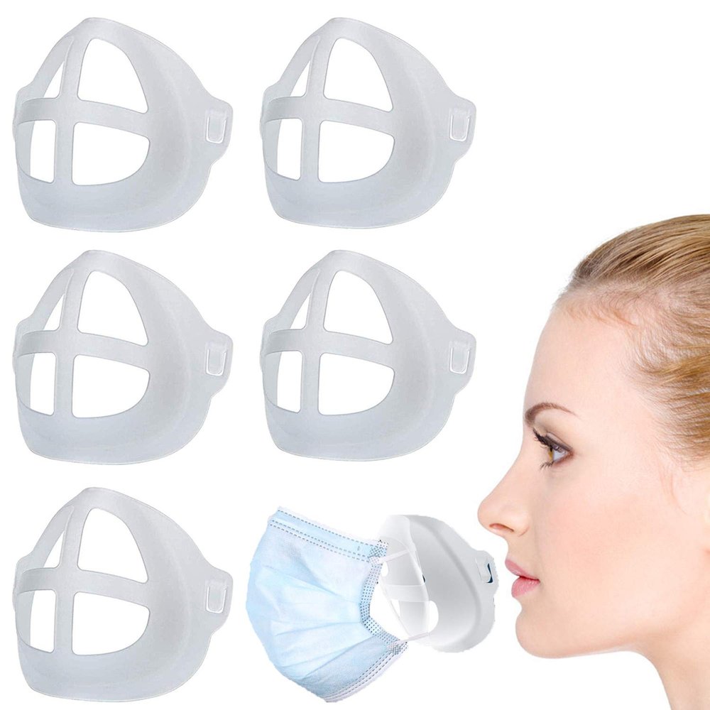 10 Pcs 3D Mask Bracket, Reusable Mask Internal Support Holder Breathable Nasal Mask Pad for Mouth Nose Protection Lipstick (A)
