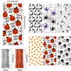 Outus 180 Pieces Halloween Treat Bags Bulk 6 Assorted Designs Clear Trick or Treat Cellophane Candy Goodie Bags with 200 Twist Ties for Halloween Party Supplies view 2