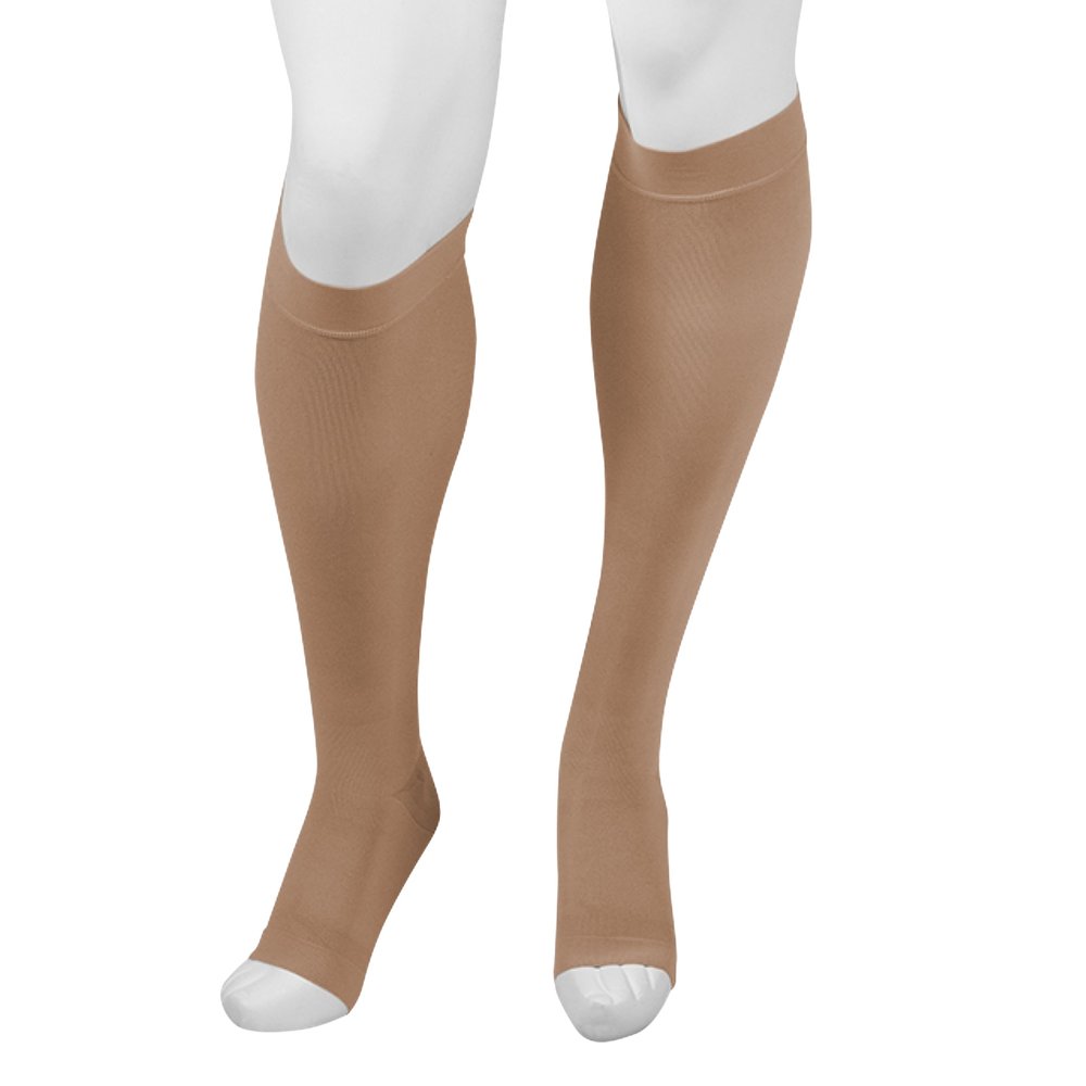 Juzo Assist 30-40 mmHg Knee High Open Toe, Short, Silicone, Beige, III