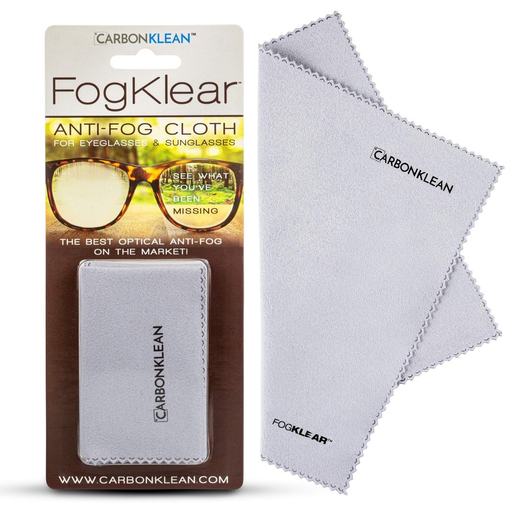 CarbonKlean FogKlear Anti-Fog Cleaning Cloth for Eyeglasses, Sunglasses, Camera Lenses 1 ea