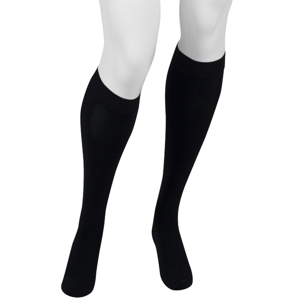 Juzo Move 3612 Knee-High, 30-40 mmHg Closed Toe Compression Stocking with Silicone Top Band - Men & Women, Short, 3 (III), Black