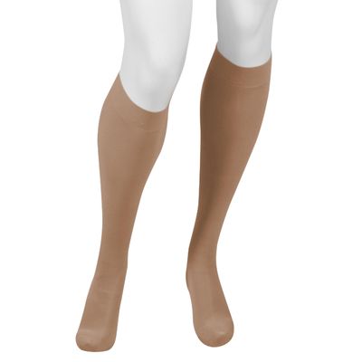 Juzo Move 3612 Knee-High, 30-40 mmHg Closed Toe Compression Stocking with Silicone Top Band - Men & Women, Short, 3 (III), Beige
