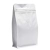 100 Pieces 16 Ounce White Kraft Paper Coffee Bags, Stand Up Coffee Pouches with One Way Degassing Valve and Reusable Side Zipper (Pull Tab to Open) Flat Bottom - Stand Up Well (16oz, 1lb, 454gram) view 1
