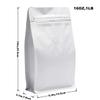 100 Pieces 16 Ounce White Kraft Paper Coffee Bags, Stand Up Coffee Pouches with One Way Degassing Valve and Reusable Side Zipper (Pull Tab to Open) Flat Bottom - Stand Up Well (16oz, 1lb, 454gram) view 2