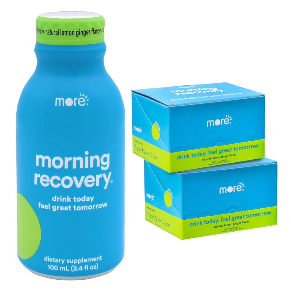 Morning Recovery DHM Electrolyte, Milk Thistle Drink Proprietary Formulation to Hydrate While Drinking, Non GMO, Vegan, Gluten-Free, Lemon Ginger, Pack of 24