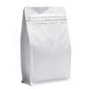 100 Pieces 4 Ounce White Kraft Paper Coffee Bags, Stand Up Coffee Pouches with One Way Degassing Valve and Reusable Side Zipper (Pull Tab to Open) Flat Bottom - Stand Up Well (4oz, 0.25lb, 100gram) view 1