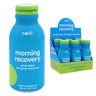 Morning Recovery DHM Electrolyte, Milk Thistle Drink Proprietary Formulation to Hydrate While Drinking, Non GMO, Vegan, Gluten-Free, Lemon Ginger, Pack of 6