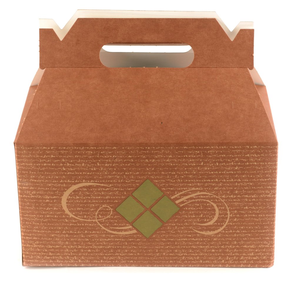 [25 Pack] Brown Treat Gift Boxes - 9 x 5 x 6.75 inches - Paper Gable Boxes, Paper Lunch Boxes with Handle, Barn Boxes - Birthday's, Weddings, Baby Shower Favor Box, Restaurant to go Box
