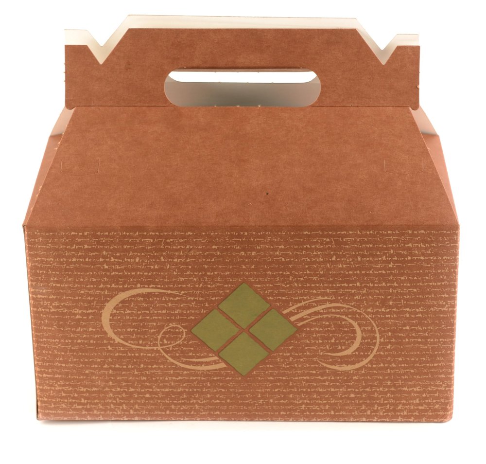 [100 Pack] Brown Treat Gift Boxes - 9 x 5 x 6.75 inches - Paper Gable Boxes, Paper Lunch Boxes with Handle, Barn Boxes - Birthday's, Weddings, Baby Shower Favor Box, Restaurant to go Box