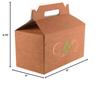 [100 Pack] Brown Treat Gift Boxes - 9 x 5 x 6.75 inches - Paper Gable Boxes, Paper Lunch Boxes with Handle, Barn Boxes - Birthday's, Weddings, Baby Shower Favor Box, Restaurant to go Box view 2