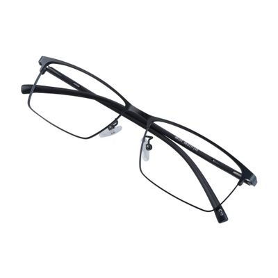VisionGlobal Blue Light Blocking Glasses for Women/Men, Computer Reading, TV Glasses, Stylish Square Frame, Anti Glare (Black, +3.75 Magnification)
