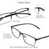 VisionGlobal Blue Light Blocking Glasses for Women/Men, Computer Reading, TV Glasses, Stylish Square Frame, Anti Glare (Black, +3.75 Magnification) view 2