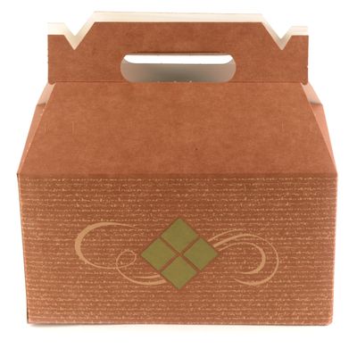 [450 Pack] Brown Treat Gift Boxes - 9 x 5 x 6.75 inches - Paper Gable Boxes, Paper Lunch Boxes with Handle, Barn Boxes - Birthday's, Weddings, Baby Shower Favor Box, Restaurant to go Box