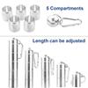 Portable Pill Box, Floor88 5 Compartments Pocket Pill Case Aluminum Alloy Pill Holder Waterproof Medicine Organizer Mini Metal Pill Container with Keychain & Carabiner for Outdoor Travel Camping (#A) view 4