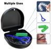 2PCS Retainer Case Denture Case: BVN Orthodontic Dental Case, Slim Braces Case, Mouth Guard Case, Denture Box, Teeth Aligner Case, Night Guard Case Container Storage Holder Black view 3