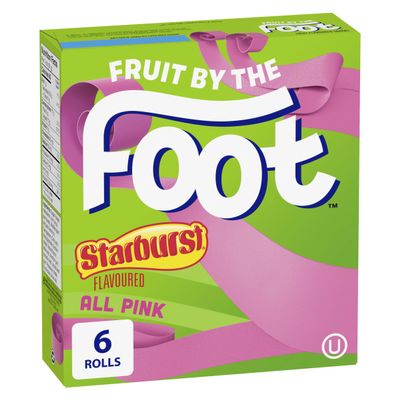 Betty Crocker, Gluten Free, Fruit by The Foot, Starburst All Pink, 6 Count, 128g/4.5oz,(Box) (Imported from Canada)