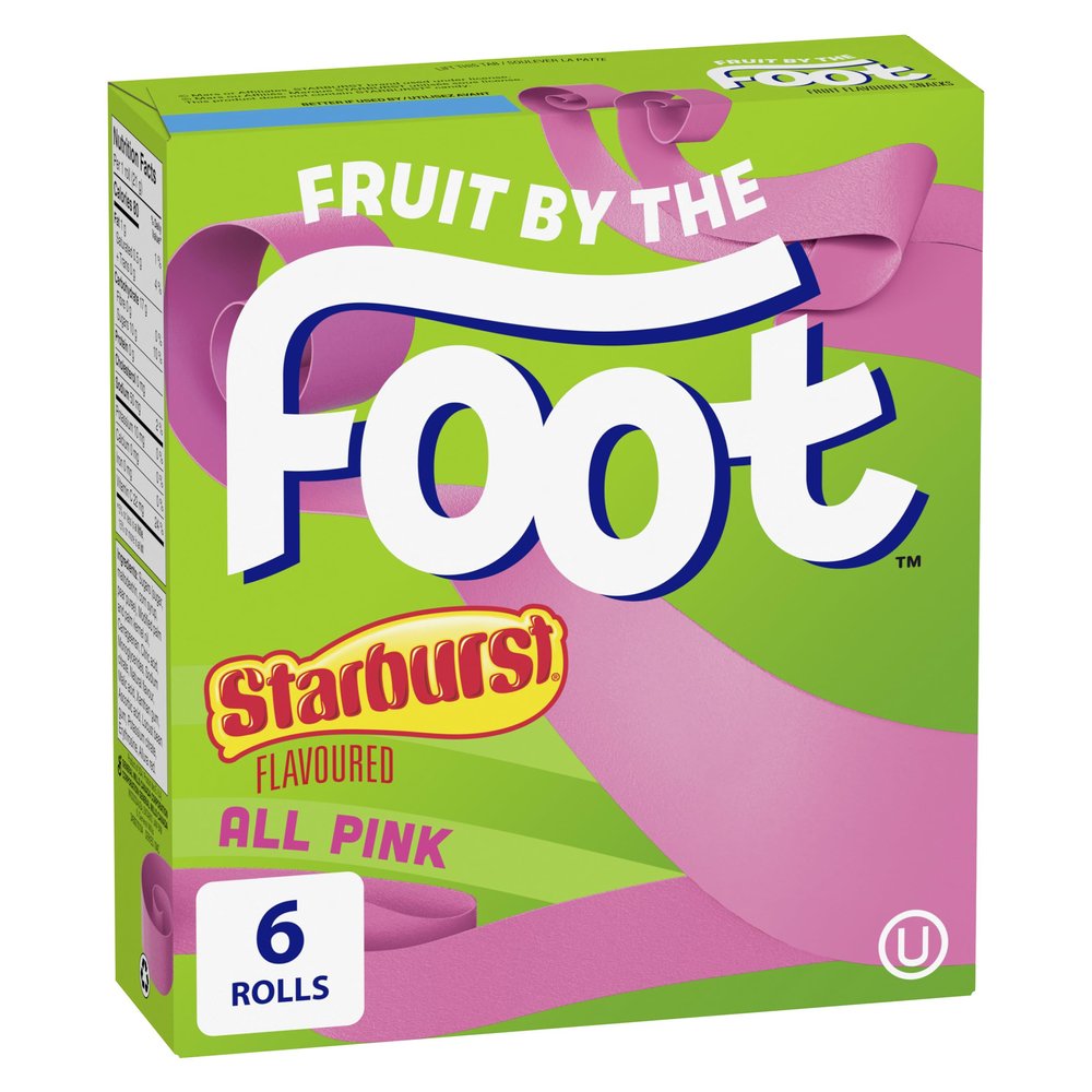 Betty Crocker, Gluten Free, Fruit by The Foot, Starburst All Pink, 6 Count, 128g/4.5oz,(Box) (Imported from Canada)