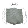 LOFBAZ Cloth Face Coverings Cotton Fabric with Filter Pocket Washable Reusable (Gray - Pack of 3, Small Kid 4 to 8 Year) view 2