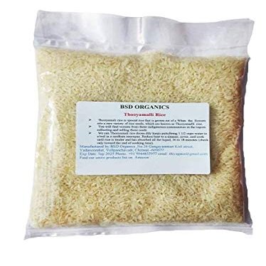 BSD Organics Thooyamalli Rice (1 kilogram / 2.2 Pounds)