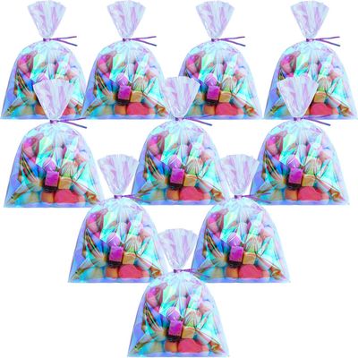 Shappy 120 Pcs Iridescent Cellophane Bags Small Holographic Treat Bag with Twist Ties Easter Day Iridescent Gift Wrap for Wedding Birthday Baby Shower Party Favors(4 x 6 Inch)