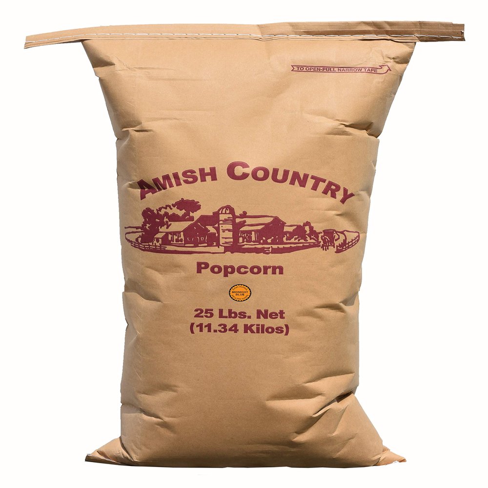 Amish Country Popcorn | 25 lb Bag | Midnight Blue Popcorn Kernels | Old Fashioned, Non-GMO and Gluten Free (Midnight Blue - 25 lb Bag)