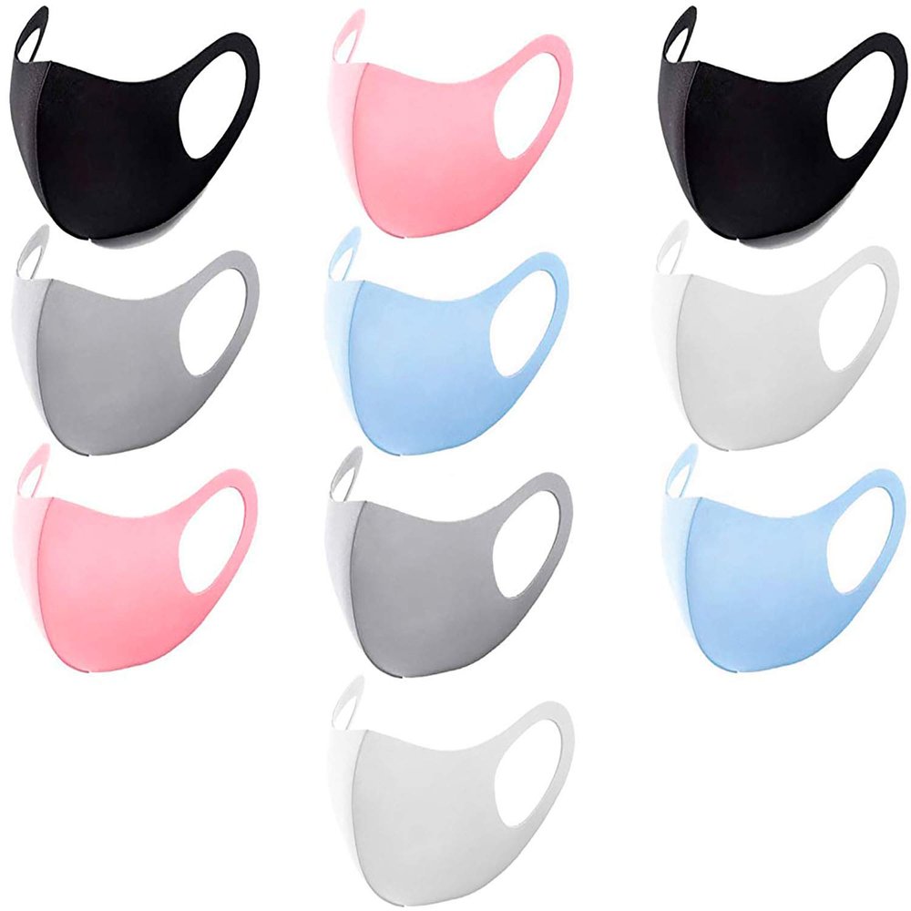 10 PACK Face Covers with Elastic Ear Loop Cover Full Face Anti-Dust, Unisex, Washable and Reusable for Men and Women, soft on the face and skin (Colorful)